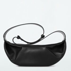 COS swing leather cross body bag black